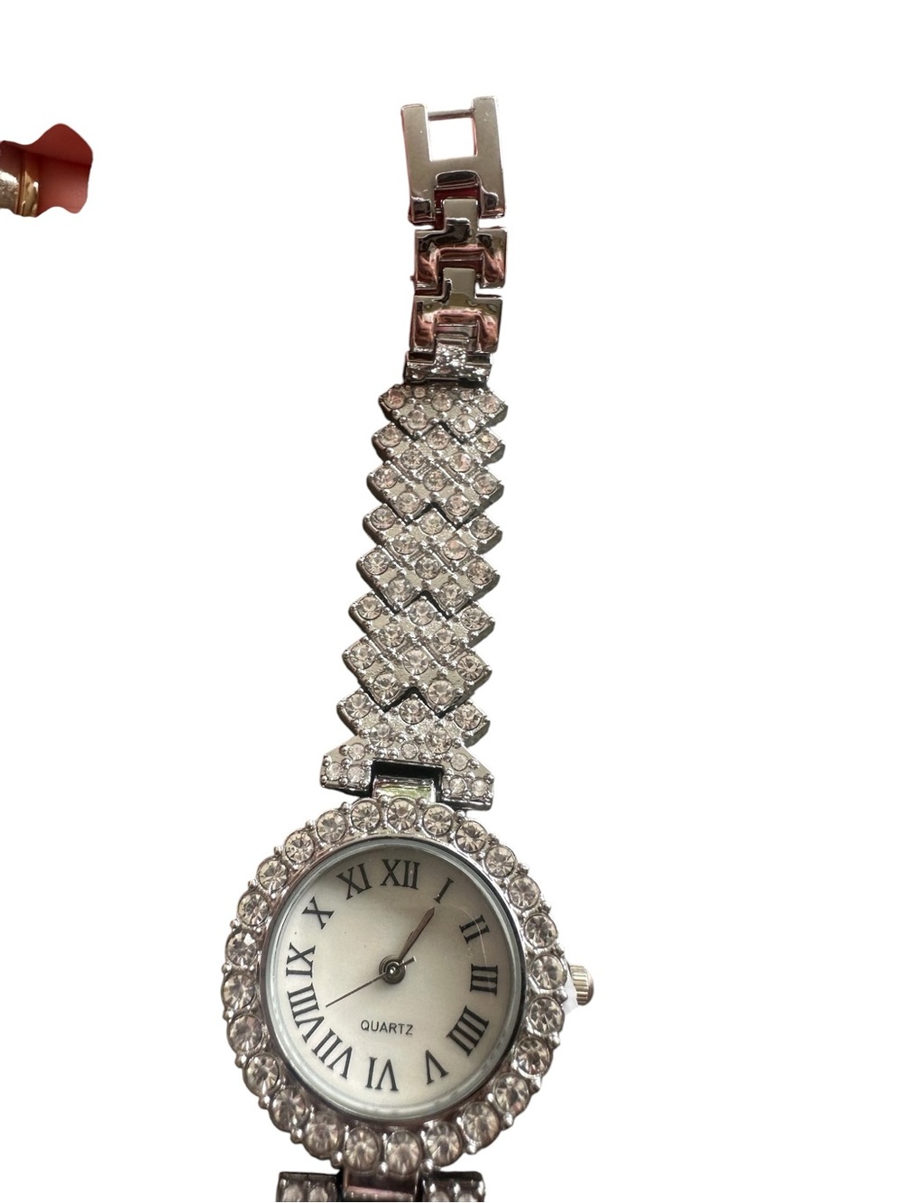 Silver Rhinestone Accented Quartz Watch - Picture 6 of 8